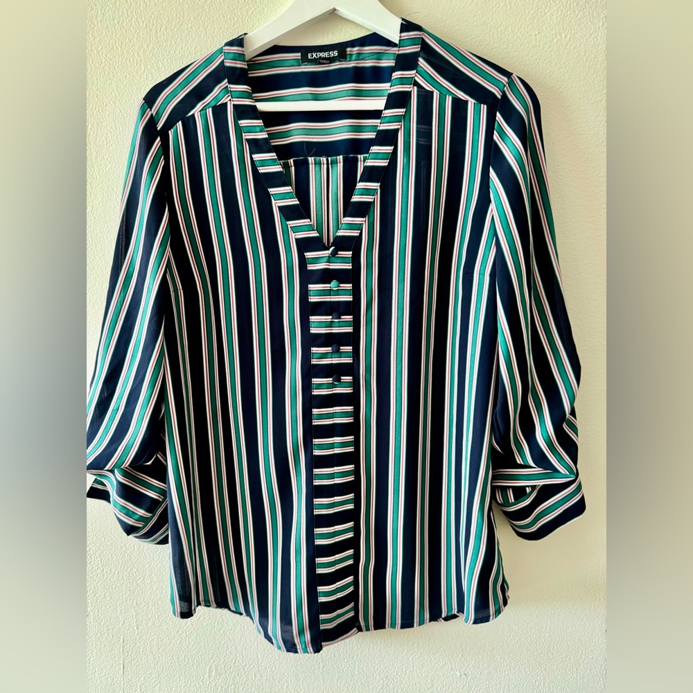 Express Blouse-Style Tee – 3 Colors, Size M, Almost New